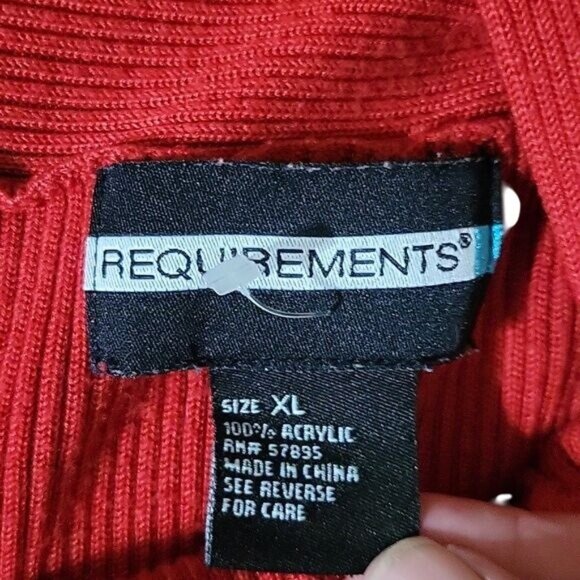 Red Ribbed Acrylic Short Sleeve Top With Unique Keyhole Neck Detail By Requireme - Picture 3 of 4